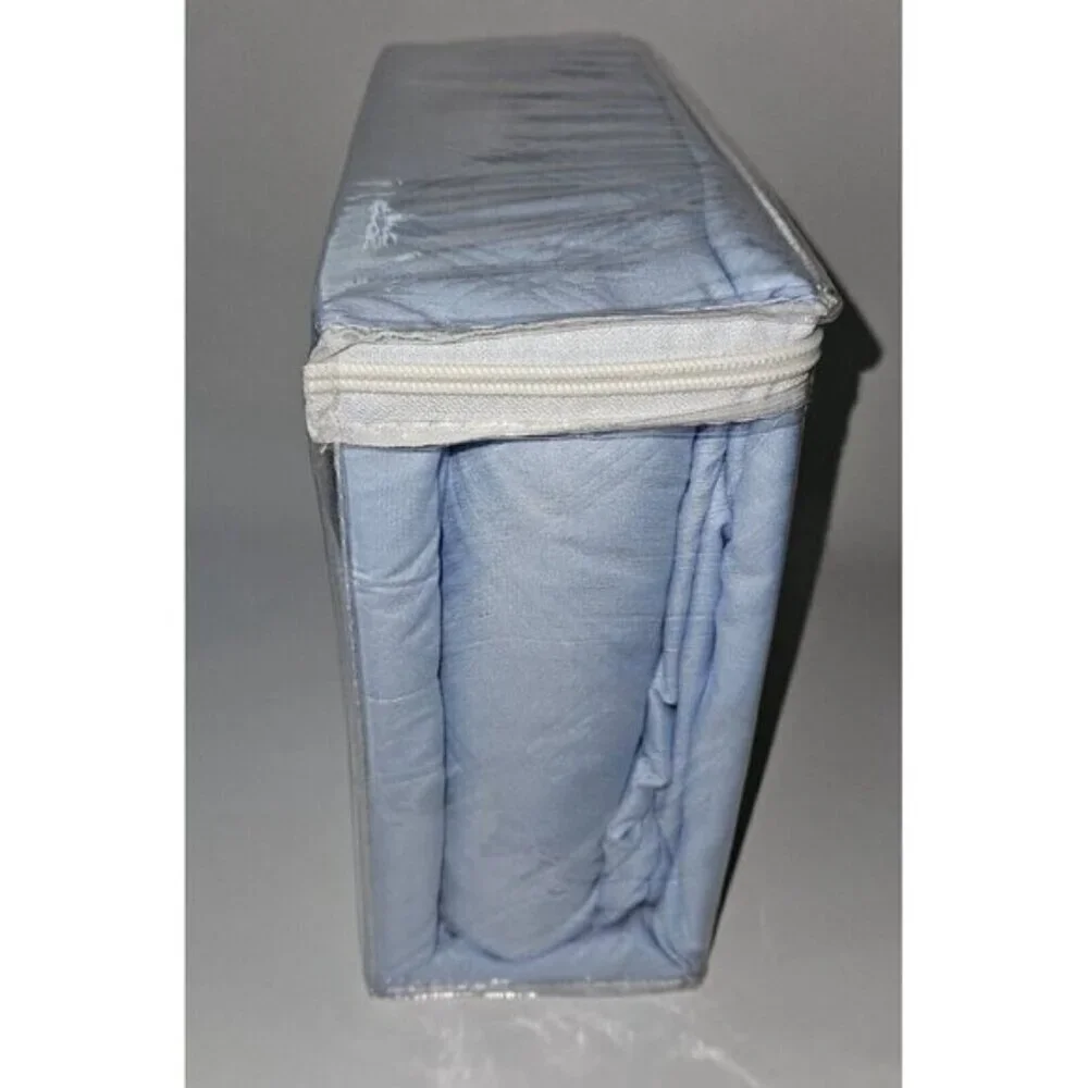 NEW Hotel 5th Ave Cabana Embossed Plaid Blue King Sheet Set Flat Fitted PCx2